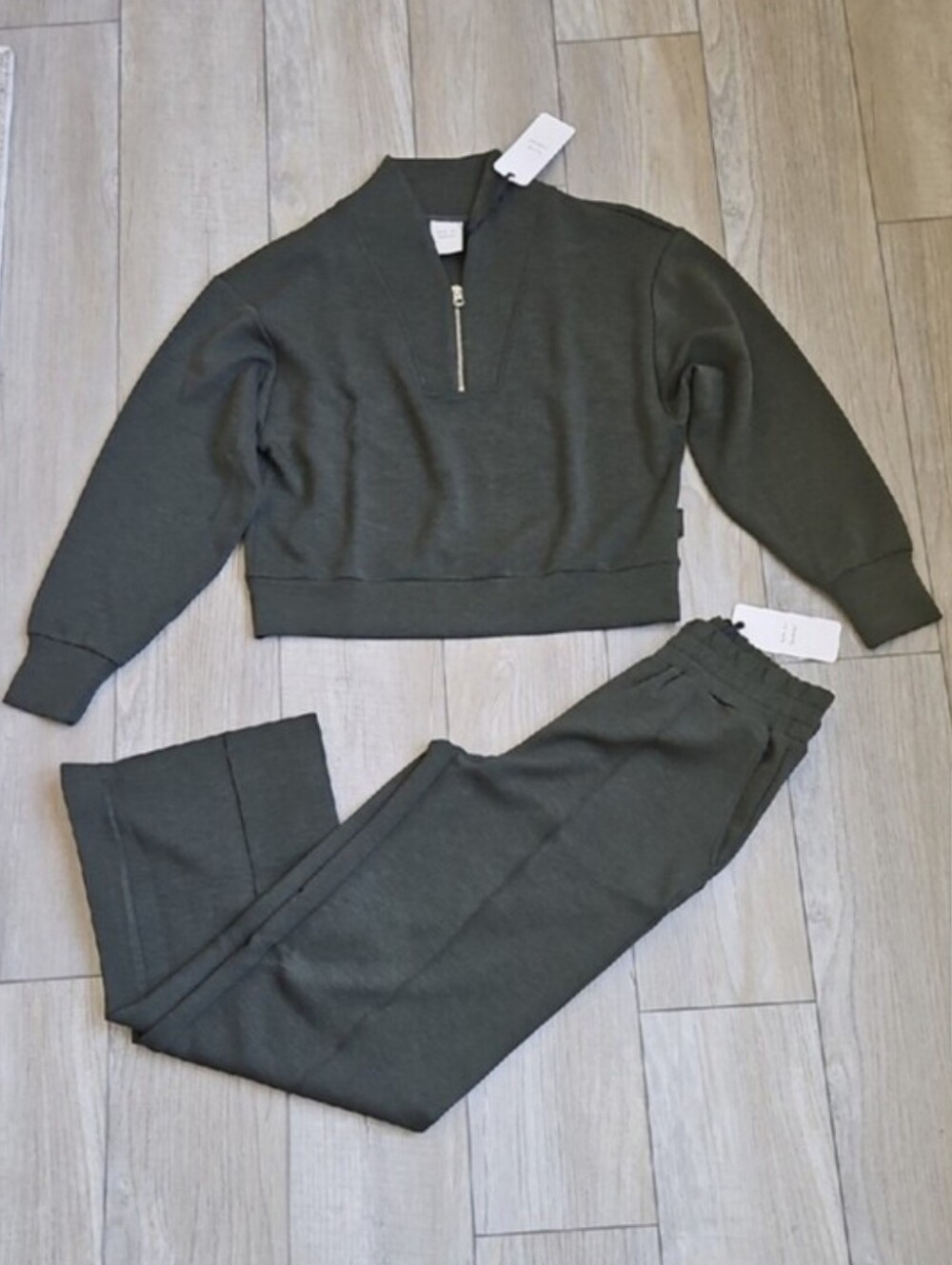Varley Olive Green Half-Zip Sweater